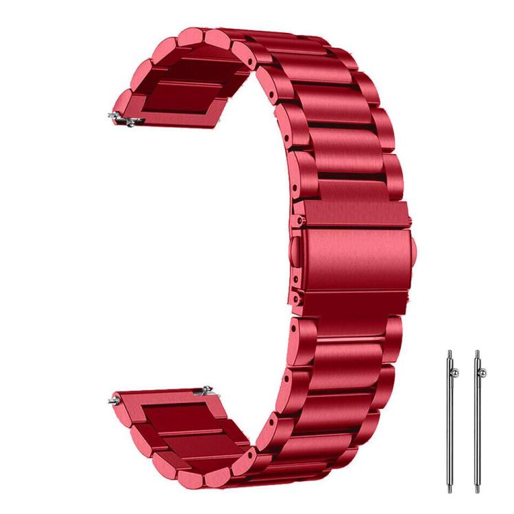 xDfind Three Beads Stainless Steel Watch Band, 14mm, 18mm, 20mm, 22mm 20mm Red