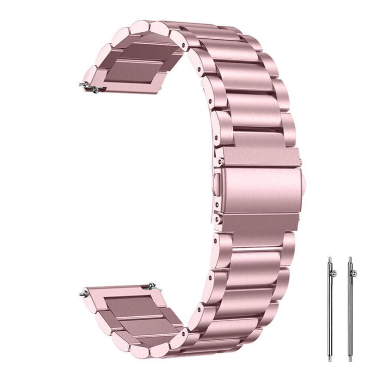 xDfind Three Beads Stainless Steel Watch Band, 14mm, 18mm, 20mm, 22mm 20mm Rose Pink