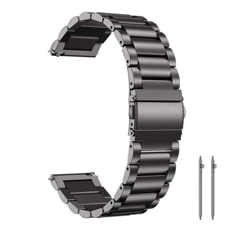 xDfind Three Beads Stainless Steel Watch Band, 14mm, 18mm, 20mm, 22mm 20mm Metal Grey