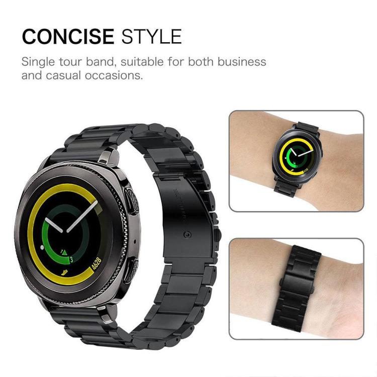 xDfind Three Beads Stainless Steel Watch Band, 14mm, 18mm, 20mm, 22mm