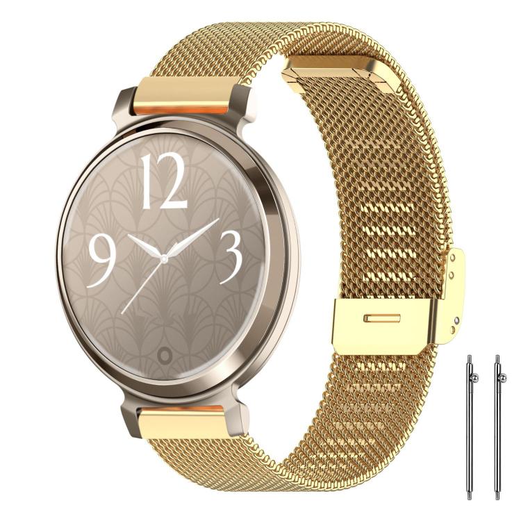 xDfind Buckle Metal Mesh Watch Band, 12mm, 18mm, For Garmin Lily 2 14mm, 20mm, 22mm For Garmin Lily 2 14mm Gold