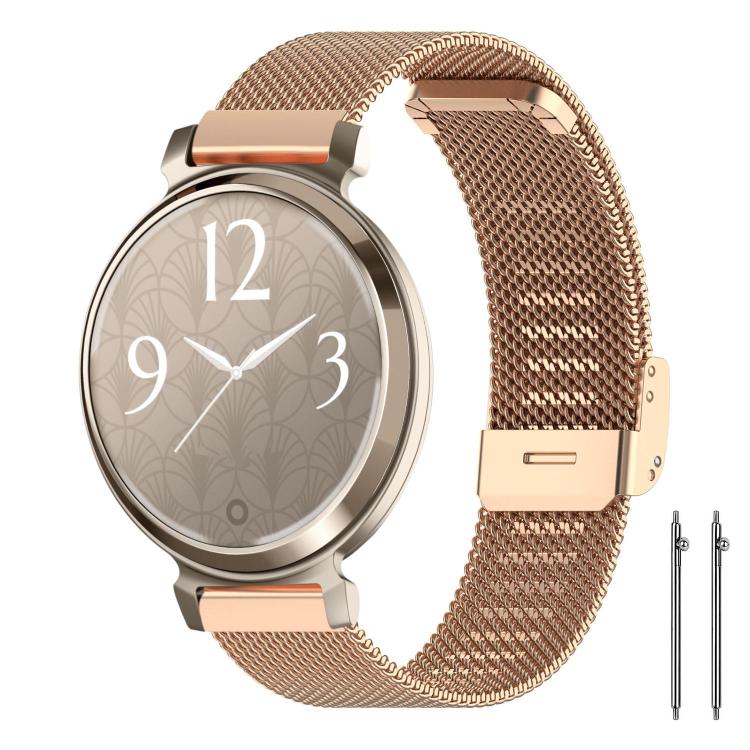 xDfind Buckle Metal Mesh Watch Band, 12mm, 18mm, For Garmin Lily 2 14mm, 20mm, 22mm For Garmin Lily 2 14mm Rose Gold