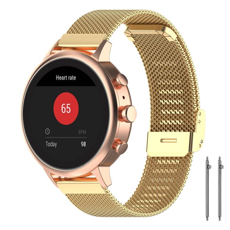 xDfind Buckle Metal Mesh Watch Band, 12mm, 18mm, For Garmin Lily 2 14mm, 20mm, 22mm 18mm Gold