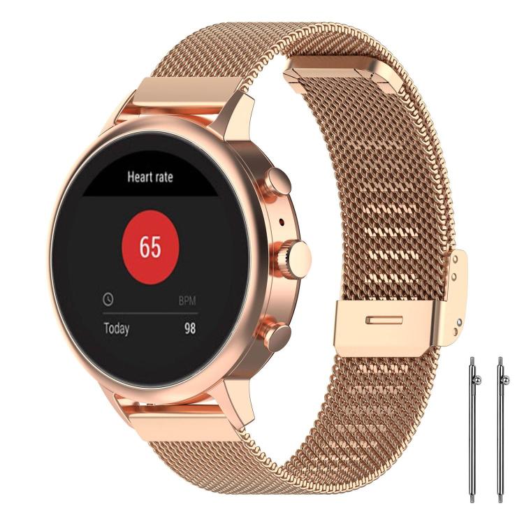 xDfind Buckle Metal Mesh Watch Band, 12mm, 18mm, For Garmin Lily 2 14mm, 20mm, 22mm 18mm Rose Gold