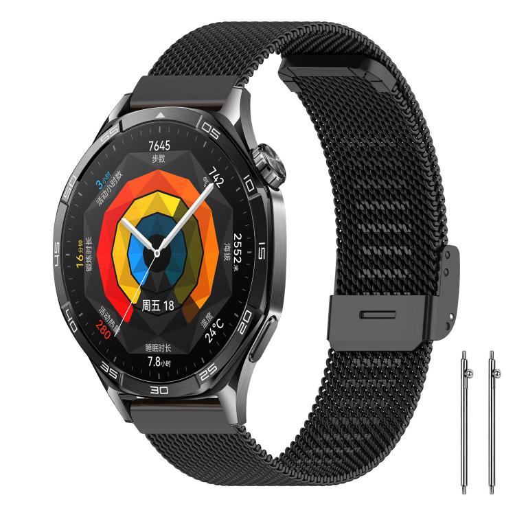 xDfind Buckle Metal Mesh Watch Band, 12mm, 18mm, For Garmin Lily 2 14mm, 20mm, 22mm 22mm Black
