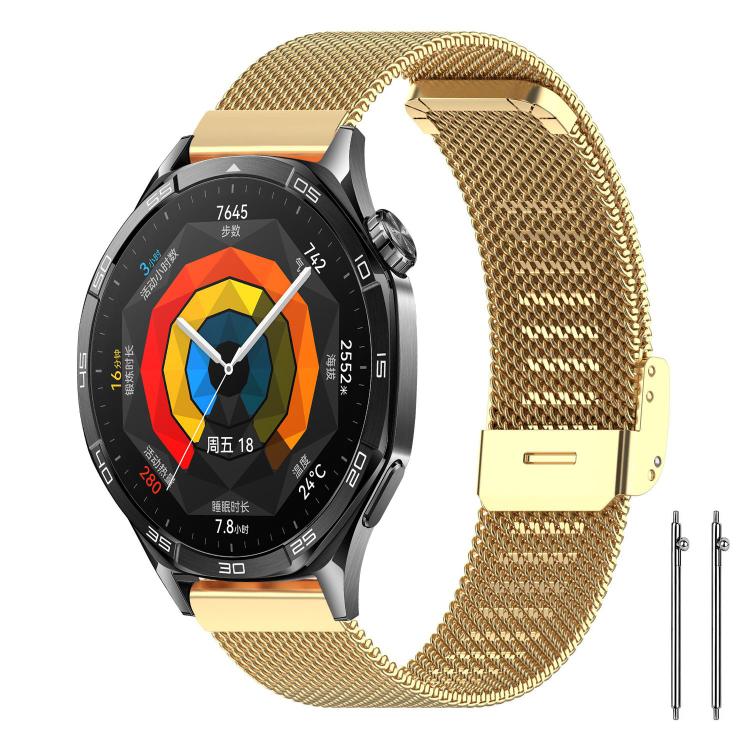 xDfind Buckle Metal Mesh Watch Band, 12mm, 18mm, For Garmin Lily 2 14mm, 20mm, 22mm 22mm Gold