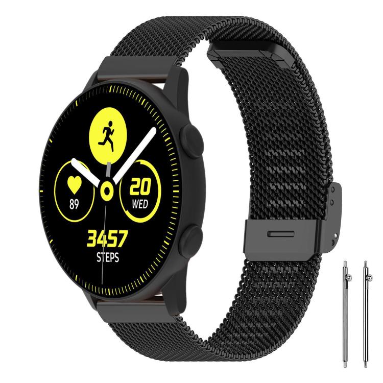 xDfind Buckle Metal Mesh Watch Band, 12mm, 18mm, For Garmin Lily 2 14mm, 20mm, 22mm 12mm Black