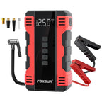 FOXSUR Car Emergency Starter Power Supply Multi-function Portable Car Air Pump Red