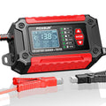 FOXSUR FTC-1206 2 in 1 12V Charging Tester Integrated Machine Car Motorcycle Battery Charger Tester, EU Plug, US Plug, UK Plug, AU Plug – TPU EU Plug Red