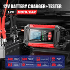 FOXSUR FTC-1206 2 in 1 12V Charging Tester Integrated Machine Car Motorcycle Battery Charger Tester, EU Plug, US Plug, UK Plug, AU Plug – TPU