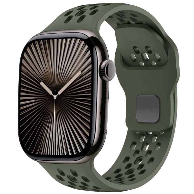 Watch Band – Silicone (46mm) #2 For Apple Watch 42mm 41mm 40mm 38mm Olive Green