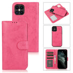 KLT888-2 Retro 2 in 1 Detachable Magnetic Horizontal Flip TPU + PU Leather Case with Holder & Card Slots & Photo Frame & Wallet, For iPhone 12 Pro Max For iPhone 12 Pro Max Rose Red