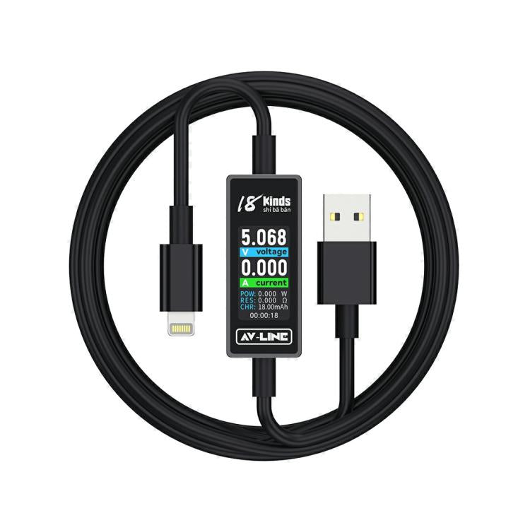 18 Kinds AV-Line 2.0 1.2m Intelligent Detection Charging Data Cable, USB to 8 Pin, USB to Type-C – Fast Charging, Screen Protector USB to 8 Pin