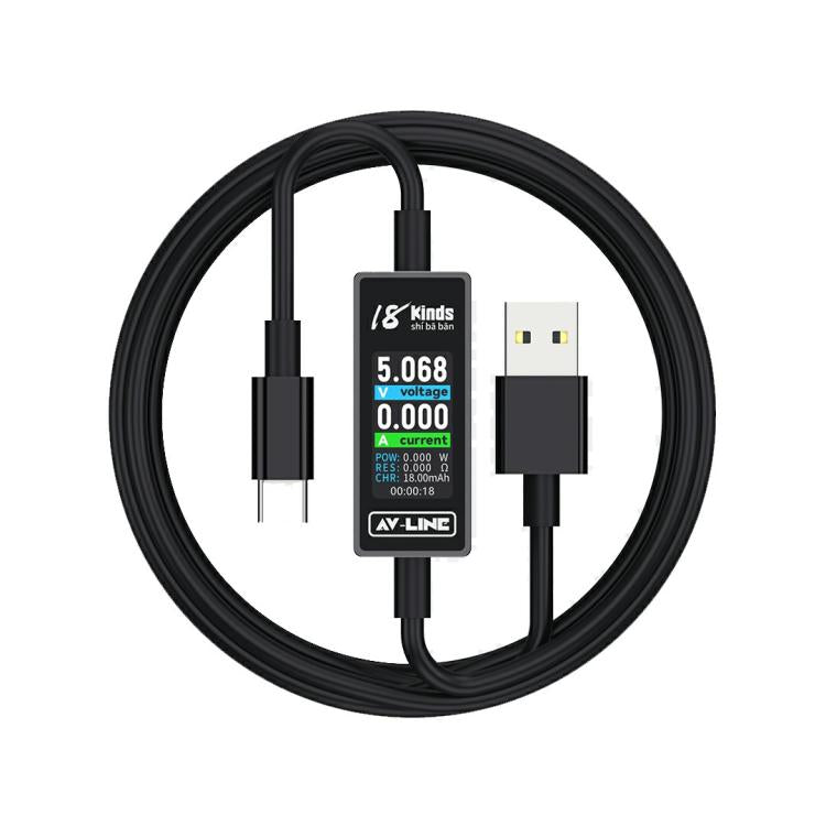 18 Kinds AV-Line 2.0 1.2m Intelligent Detection Charging Data Cable, USB to 8 Pin, USB to Type-C – Fast Charging, Screen Protector USB to Type-C