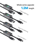 18 Kinds AV-Line 2.0 1.2m Intelligent Detection Charging Data Cable, USB to 8 Pin, USB to Type-C – Fast Charging, Screen Protector