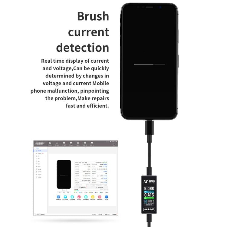 18 Kinds AV-Line 2.0 1.2m Intelligent Detection Charging Data Cable, USB to 8 Pin, USB to Type-C – Fast Charging, Screen Protector