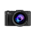 V5 64MP Retro Digital Camera 4K Recording 180 Flip Screen, Large Lens, Small Lens – Flip, 4K Large Lens Black