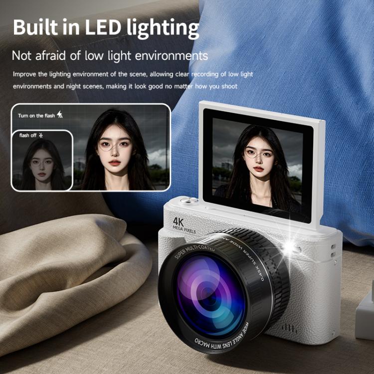 V5 64MP Retro Digital Camera 4K Recording 180 Flip Screen, Large Lens, Small Lens – Flip, 4K