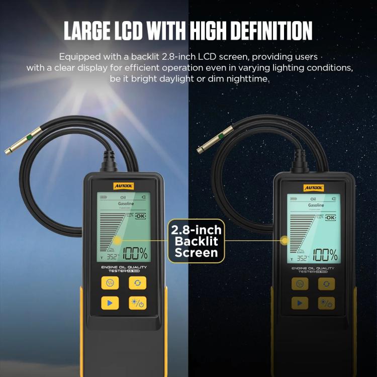 AUTOOL AS503 2.8 inch Backlit Display Car Engine Oil Tester Lubricating Oil Quality Analyzer, AS503 – Durable Build, Easy to Use
