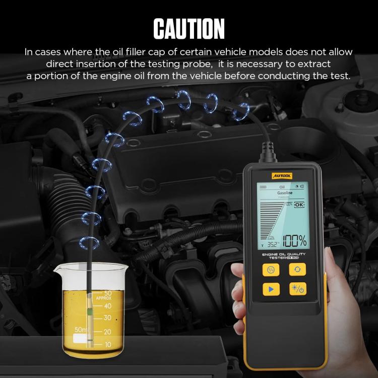 AUTOOL AS503 2.8 inch Backlit Display Car Engine Oil Tester Lubricating Oil Quality Analyzer, AS503 – Durable Build, Easy to Use