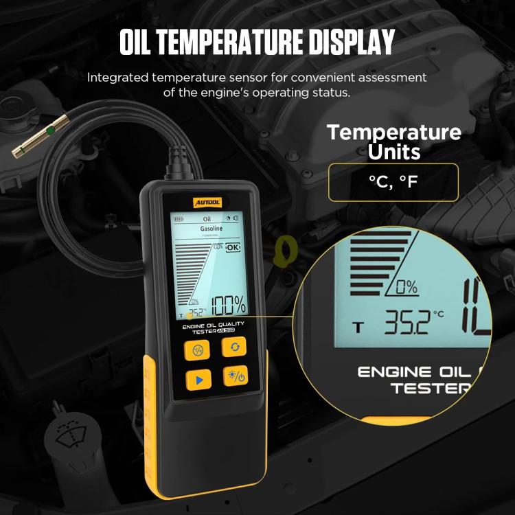 AUTOOL AS503 2.8 inch Backlit Display Car Engine Oil Tester Lubricating Oil Quality Analyzer, AS503 – Durable Build, Easy to Use