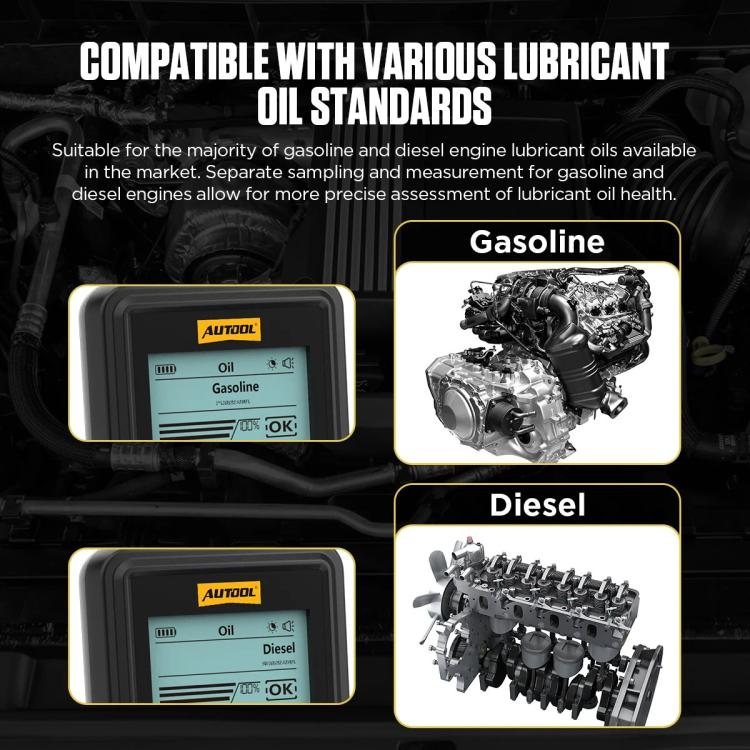 AUTOOL AS503 2.8 inch Backlit Display Car Engine Oil Tester Lubricating Oil Quality Analyzer, AS503 – Durable Build, Easy to Use