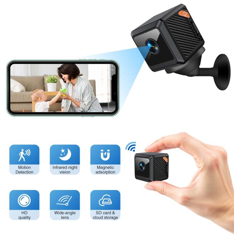 W02 HD Magnetic WiFi Smart Mini Camera Supports Motion Detection Infrared Night, W02 – Magnetic