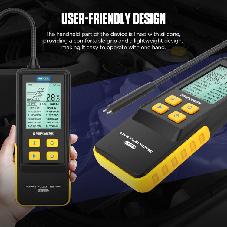 AUTOOL AS502 Digital Display Intelligent Car Brake Fluid Tester Water Content Testing, AS502