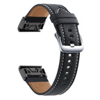xDfind Silver Buckle Leather Quick Release Watch Band, For Garmin Fenix 7 / 7X / 6X 26mm, For Garmin Fenix 7 / 7X / 6X 22mm For Garmin Fenix 7 7X 6X 26mm Black