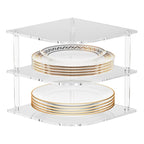 YX165 Acrylic 3 Tier Corner Plates and Bowls Organizer Shelf, YX165 – Durable Build, Easy to Use YX165