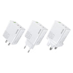 WK WP-U66 Kinkong 65W Dual USB-C / Type-C + USB GaN Fast Charger, UK Plug, US Plug, EU Plug