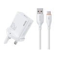 WK WP-U76 Kinkong 12W USB Charger Set, UK Plug, US Plug, EU Plug UK Plug with Type-C Cable