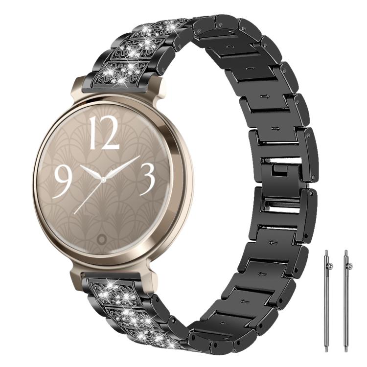 Diamond Jewelry Steel Watch Band, 22mm For Amazfit GTR 4/3/3... 14mm For Garmin Lily 2 Black