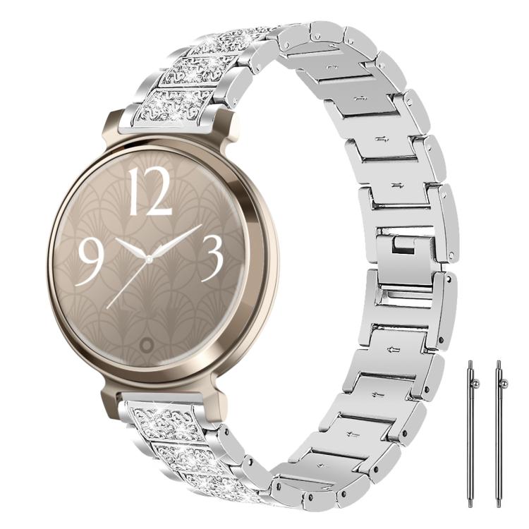 Diamond Jewelry Steel Watch Band, 22mm For Amazfit GTR 4/3/3... 14mm For Garmin Lily 2 Silver