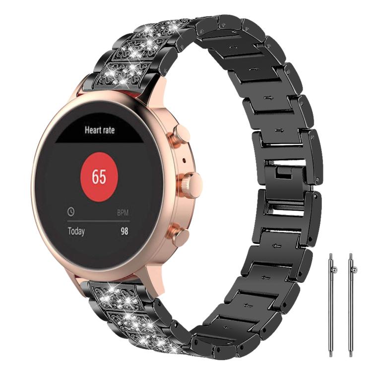 Diamond Jewelry Steel Watch Band, 22mm For Amazfit GTR 4/3/3... 18mm For Fossil Female Sport Charter HR Black