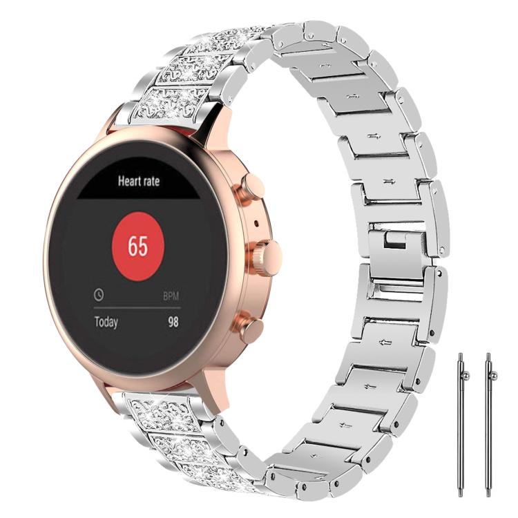 Diamond Jewelry Steel Watch Band, 22mm For Amazfit GTR 4/3/3... 18mm For Fossil Female Sport Charter HR Silver