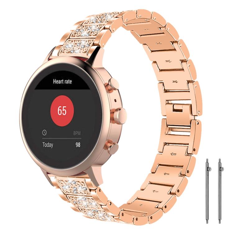 Diamond Jewelry Steel Watch Band, 22mm For Amazfit GTR 4/3/3... 18mm For Fossil Female Sport Charter HR Rose Gold