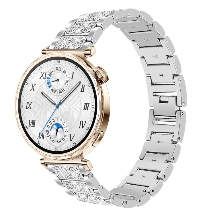 Diamond Jewelry Steel Watch Band, 22mm For Amazfit GTR 4/3/3... 18mm For Huawei GT5 GT4 41mm OPPO Watch X2 Mini Silver