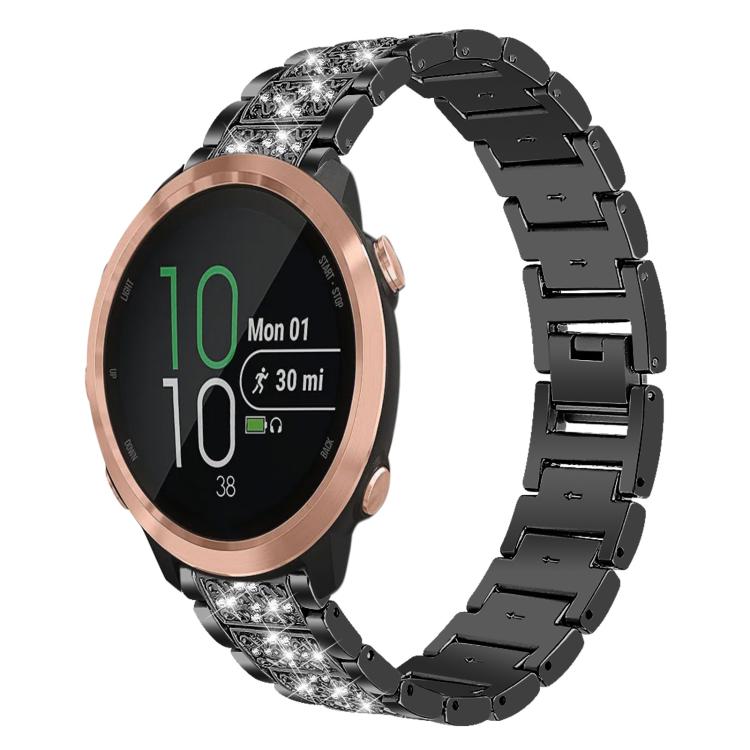 xDfind Diamond Jewelry Steel Watch Band, 22mm For Suunto Race S / Race / 9 Peak / 5 Peak, 20mm For Garmin Forerunner 570 42mm/245/645/158, 22mm For Garmin Venu 3 / vivoactive4, 20mm For Garmin venu 2 / venu / Sq2 / Sq... 20mm For Garmin Forerunner 570 42mm 245 645 158 Black