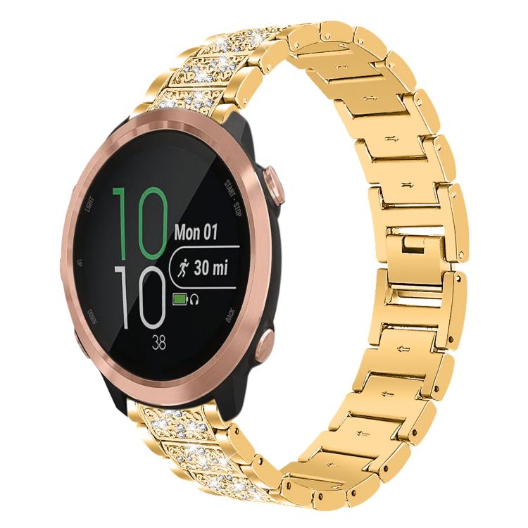 xDfind Diamond Jewelry Steel Watch Band, 22mm For Suunto Race S / Race / 9 Peak / 5 Peak, 20mm For Garmin Forerunner 570 42mm/245/645/158, 22mm For Garmin Venu 3 / vivoactive4, 20mm For Garmin venu 2 / venu / Sq2 / Sq... 20mm For Garmin Forerunner 570 42mm 245 645 158 Gold