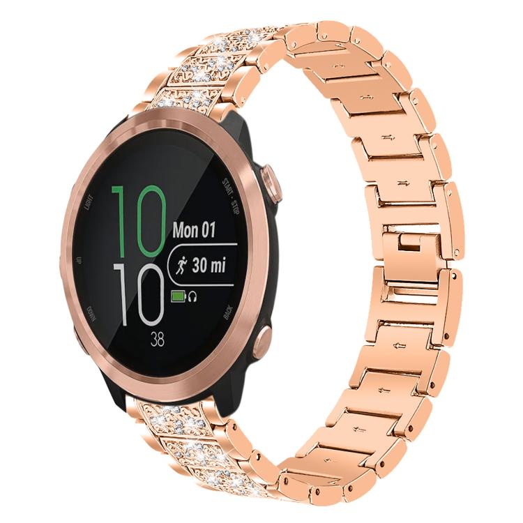 xDfind Diamond Jewelry Steel Watch Band, 22mm For Suunto Race S / Race / 9 Peak / 5 Peak, 20mm For Garmin Forerunner 570 42mm/245/645/158, 22mm For Garmin Venu 3 / vivoactive4, 20mm For Garmin venu 2 / venu / Sq2 / Sq... 20mm For Garmin Forerunner 570 42mm 245 645 158 Rose Gold