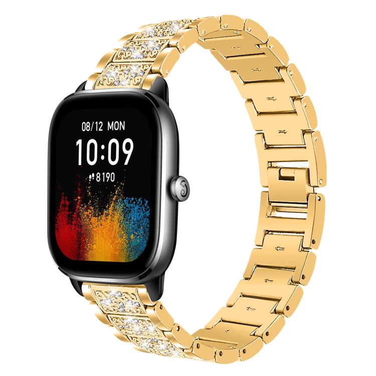 Diamond Jewelry Steel Watch Band, 22mm For Amazfit GTR 4/3/3... 20mm For Amazfit GTS4 mini GTS3 2 2E GT2 mini Gold