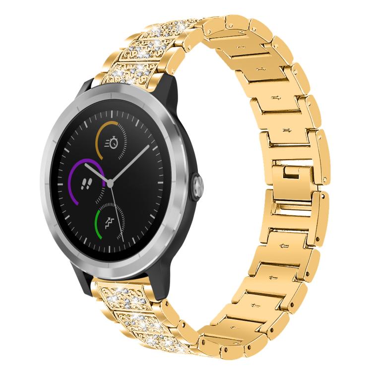 xDfind Diamond Jewelry Steel Watch Band, 22mm For Suunto Race S / Race / 9 Peak / 5 Peak, 20mm For Garmin Forerunner 570 42mm/245/645/158, 22mm For Garmin Venu 3 / vivoactive4, 20mm For Garmin venu 2 / venu / Sq2 / Sq... 20mm For Garmin GarminMove Sport vivoactive3 Gold