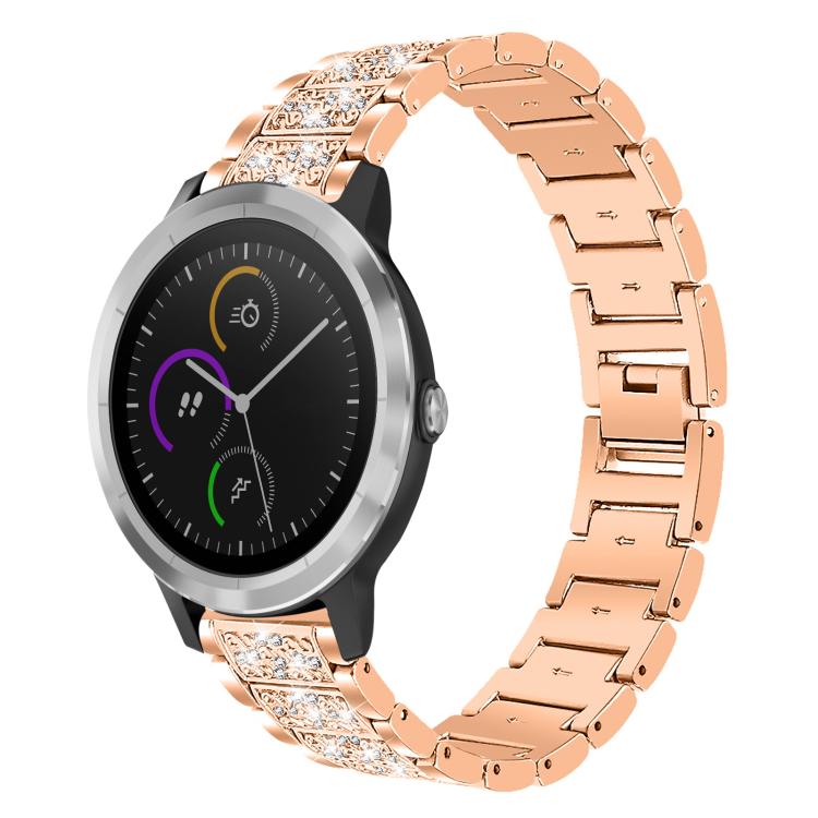 xDfind Diamond Jewelry Steel Watch Band, 22mm For Suunto Race S / Race / 9 Peak / 5 Peak, 20mm For Garmin Forerunner 570 42mm/245/645/158, 22mm For Garmin Venu 3 / vivoactive4, 20mm For Garmin venu 2 / venu / Sq2 / Sq... 20mm For Garmin GarminMove Sport vivoactive3 Rose Gold