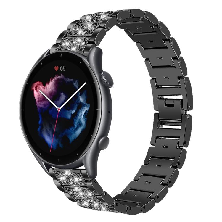 Diamond Jewelry Steel Watch Band, 22mm For Amazfit GTR 4/3/3... 22mm For Amazfit GTR 4 3 3 Pro Bip6 Bip5 Black