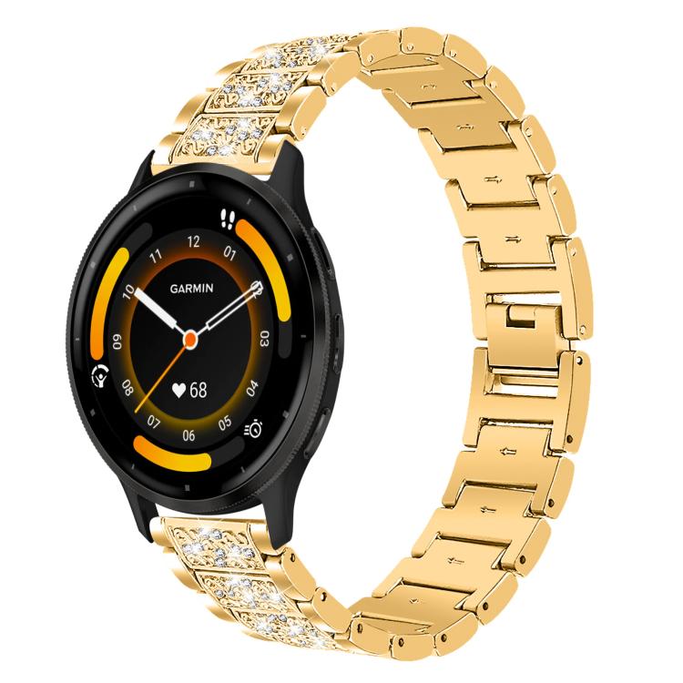 xDfind Diamond Jewelry Steel Watch Band, 22mm For Suunto Race S / Race / 9 Peak / 5 Peak, 20mm For Garmin Forerunner 570 42mm/245/645/158, 22mm For Garmin Venu 3 / vivoactive4, 20mm For Garmin venu 2 / venu / Sq2 / Sq... 22mm For Garmin Venu 3 vivoactive4 Gold