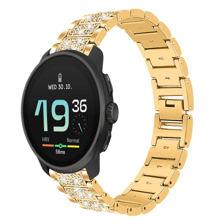 xDfind Diamond Jewelry Steel Watch Band, 22mm For Suunto Race S / Race / 9 Peak / 5 Peak, 20mm For Garmin Forerunner 570 42mm/245/645/158, 22mm For Garmin Venu 3 / vivoactive4, 20mm For Garmin venu 2 / venu / Sq2 / Sq... 22mm For Suunto Race S Race 9 Peak 5 Peak Gold