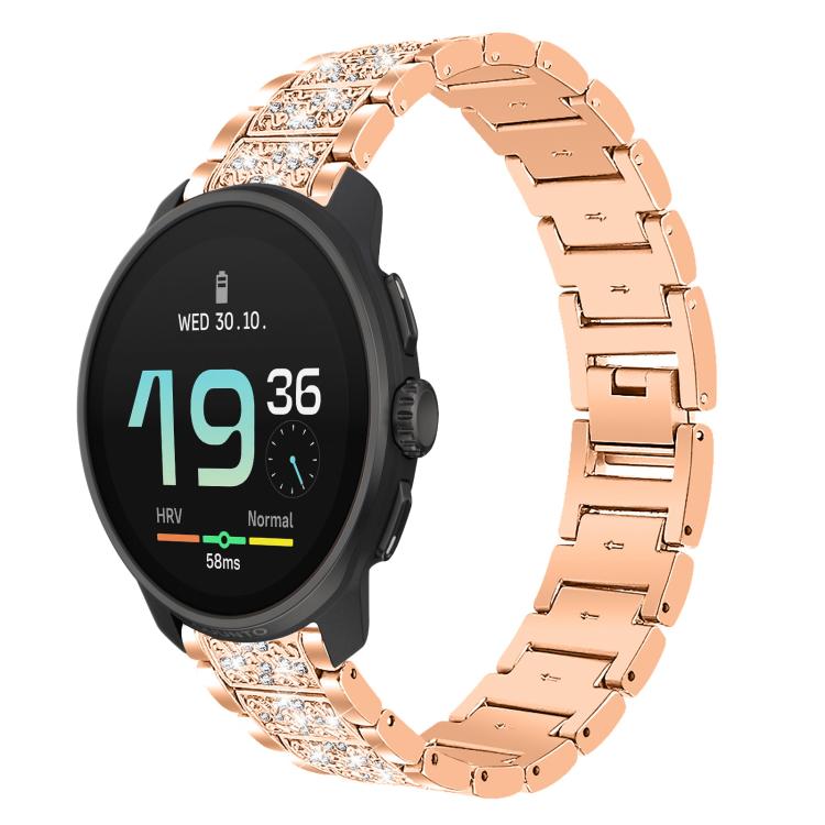 xDfind Diamond Jewelry Steel Watch Band, 22mm For Suunto Race S / Race / 9 Peak / 5 Peak, 20mm For Garmin Forerunner 570 42mm/245/645/158, 22mm For Garmin Venu 3 / vivoactive4, 20mm For Garmin venu 2 / venu / Sq2 / Sq... 22mm For Suunto Race S Race 9 Peak 5 Peak Rose Gold