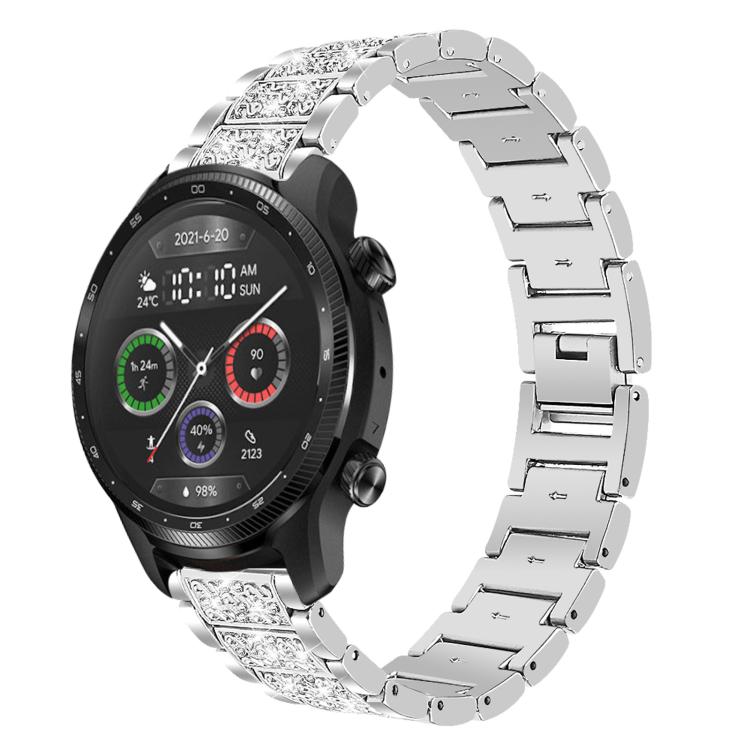 xDfind Diamond Jewelry Steel Watch Band, 20mm For COROS APEX 2 42mm / PACE 2, 20mm For Ticwatch GTH / E3 / E / 2, 22mm For Ticwatch Pro X / Pro3 / Pro / GTX / E2, 20mm For Xiaomi Haylou RS4 Plus LS11, 22mm For Xiaomi Watch S3/2 Pro/S2/S1... 22mm For Ticwatch Pro X Pro3 Pro GTX E2 Silver
