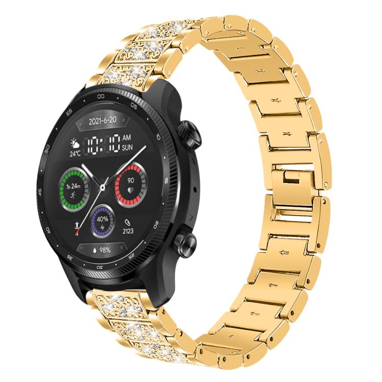 xDfind Diamond Jewelry Steel Watch Band, 20mm For COROS APEX 2 42mm / PACE 2, 20mm For Ticwatch GTH / E3 / E / 2, 22mm For Ticwatch Pro X / Pro3 / Pro / GTX / E2, 20mm For Xiaomi Haylou RS4 Plus LS11, 22mm For Xiaomi Watch S3/2 Pro/S2/S1... 22mm For Ticwatch Pro X Pro3 Pro GTX E2 Gold